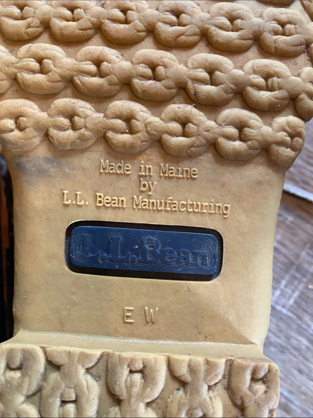 L.L. Bean Brown and Navy Leather and Rubber Duck Boot Shoes